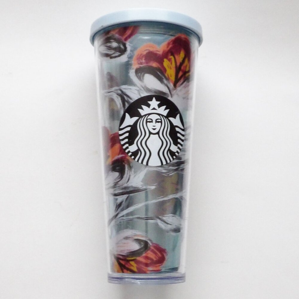 Starbucks Bundle of 2 Large Venti Tumblers 24 oz. No Straws 2019 Peony 2020 Wave - Picture 10 of 11